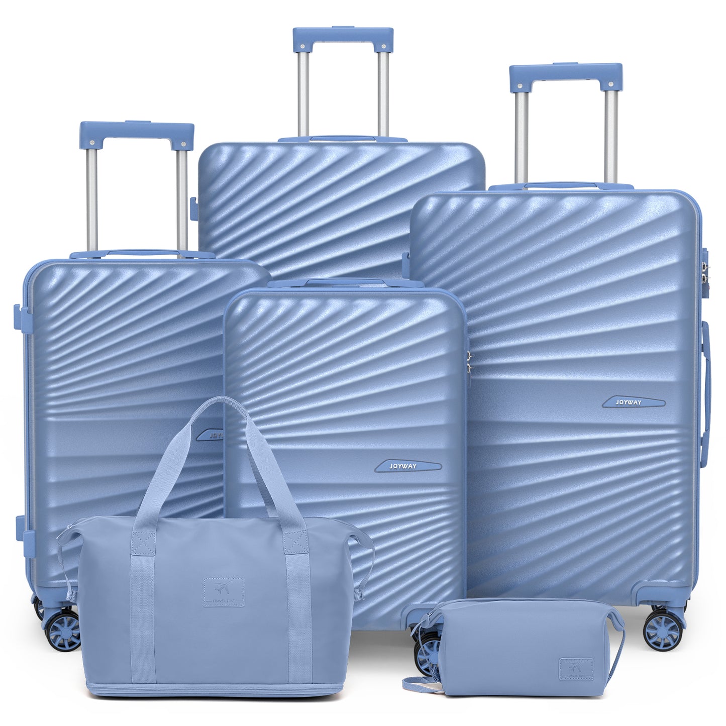 Joyway Luggage Set 4 Piece ABS Hardside Lightweight Suitcase with TSA Lock Spinner Wheels (18/20/24/28),Green-Brown