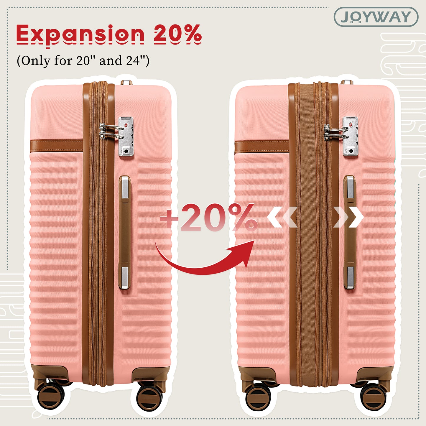 3 Pieces Set/5 Pieces Set Luggage Hard Expandable Carry On Luggage Set TR010