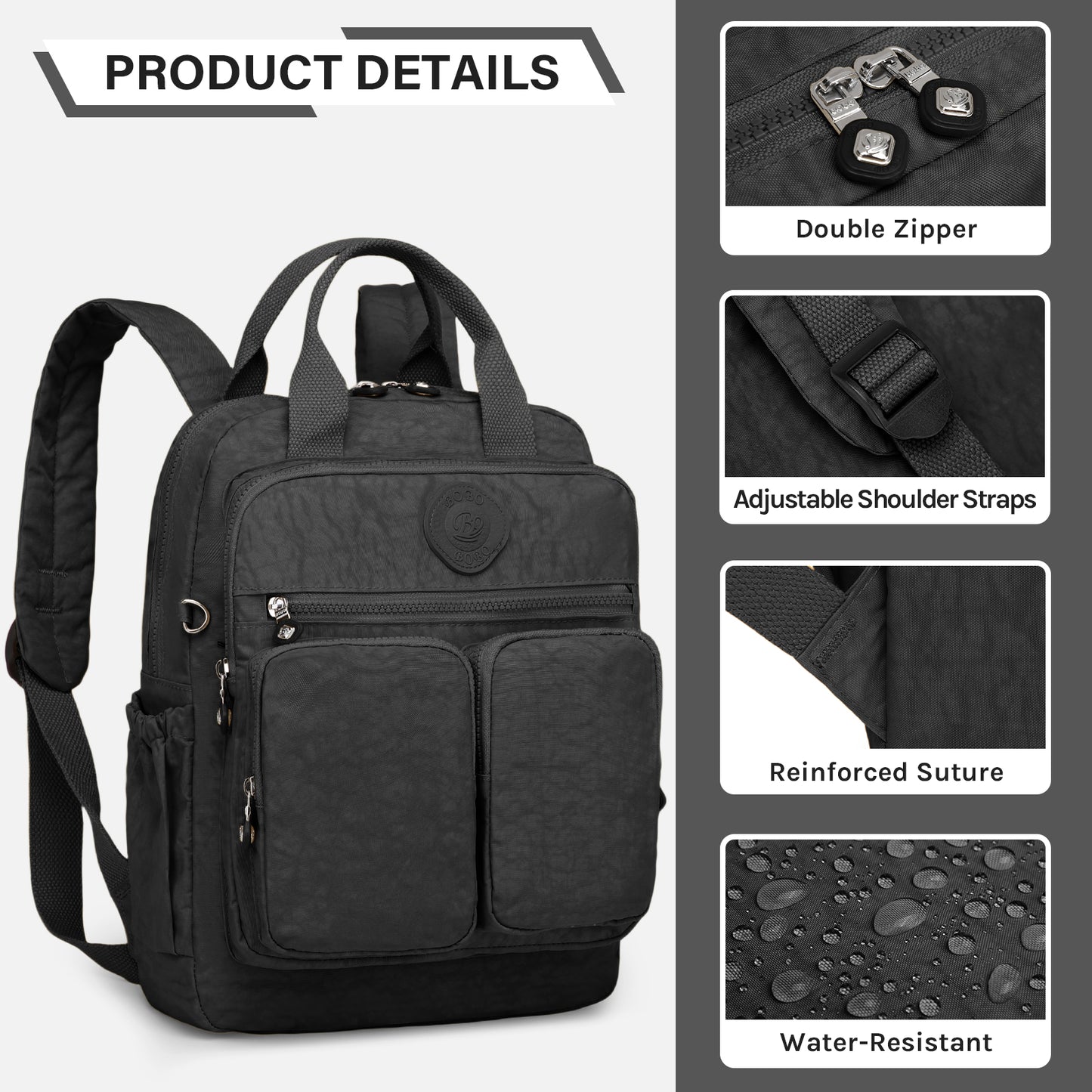 Joyway Waterproof Backpack for School and Travel Fits 15 Inch Laptop Lightweight Casual Daypack with Multi Pockets