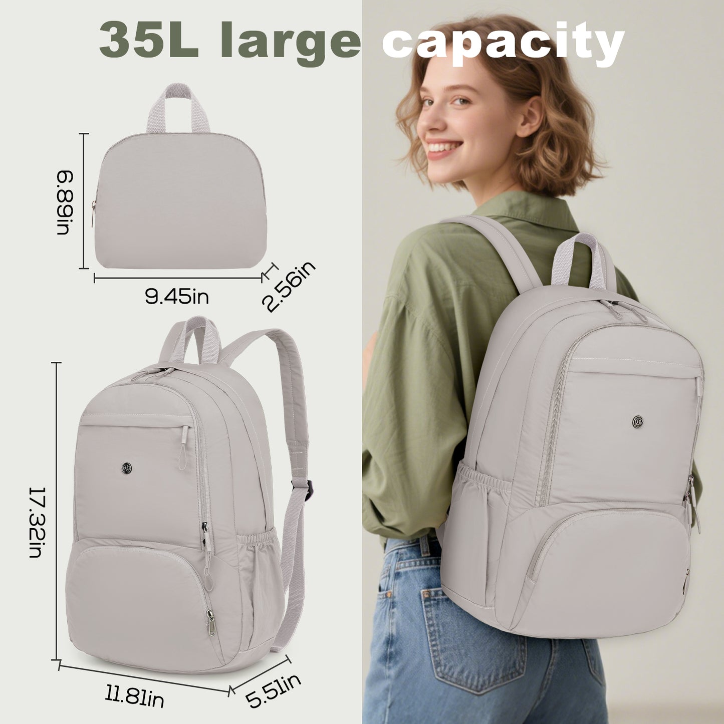 Joyway Lightweight Folding Backpack 35L Waterproof Foldable Hiking Bag Lightweight and Compact Folding Backpack for Travel School Camping