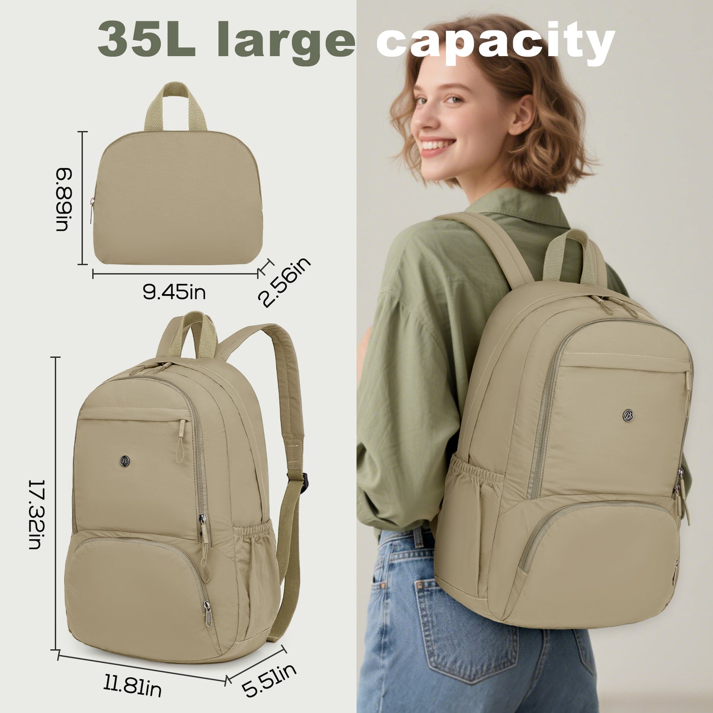 Joyway Lightweight Folding Backpack 35L Waterproof Foldable Hiking Bag Lightweight and Compact Folding Backpack for Travel School Camping