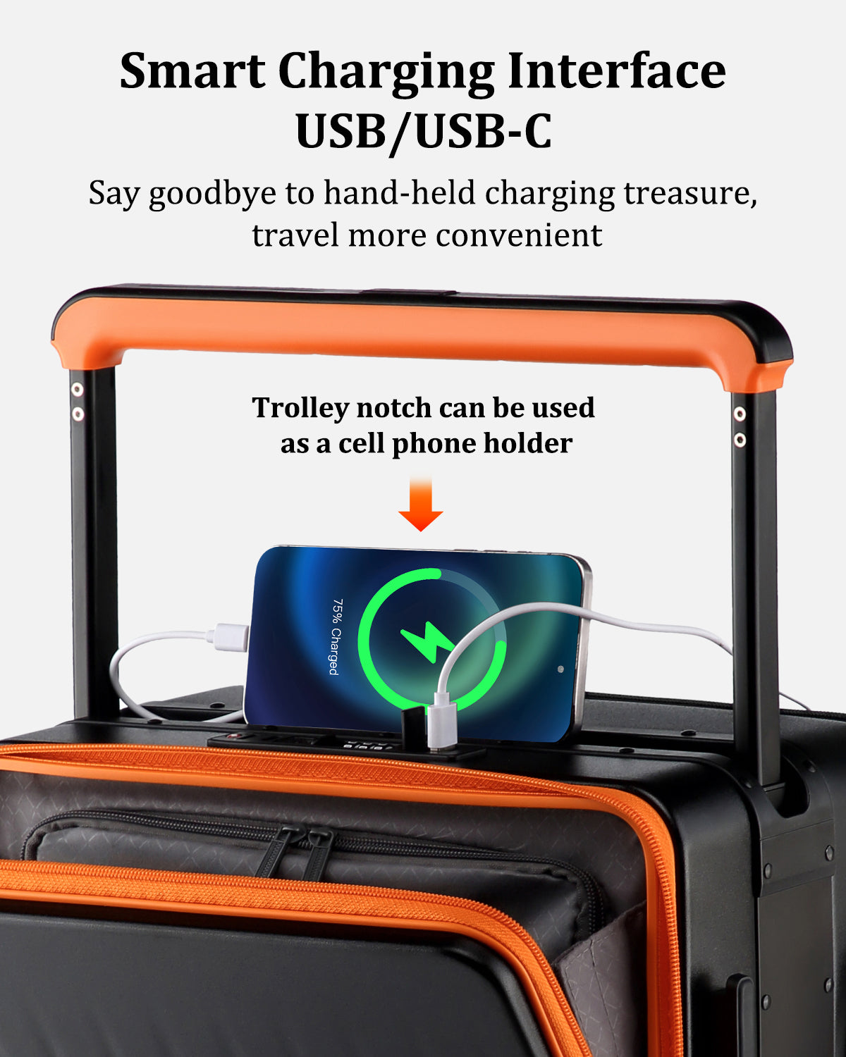 Joyway - 2 Luggage Sets PP Hardside USB Charge port Spinner Luggage - Expandable Carry-on Luggage 20”