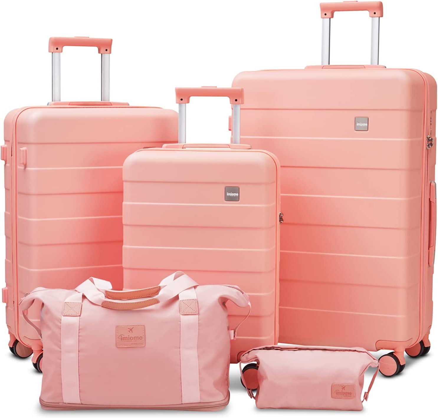 pink 5 Piece Set Lightweight Hard Shell Luggage Set