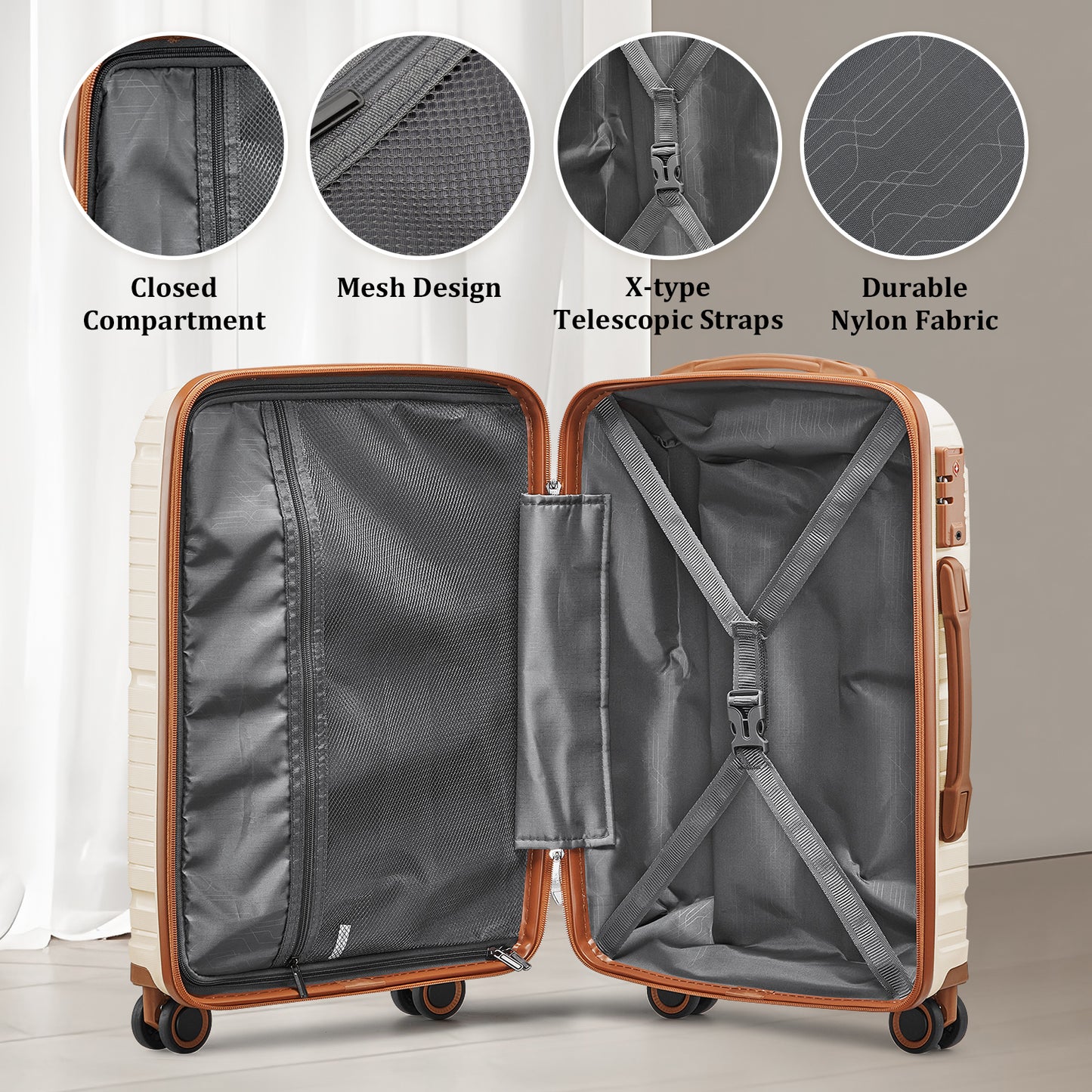 Five piece family luggage set, stylish, large capacity, smooth, labor-saving, and anti fall travel suitcase TR015