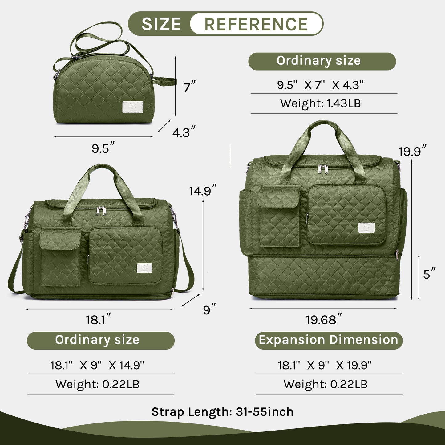 Joyway Duffle Bag, Foldable Gym Bag with Wet Bag