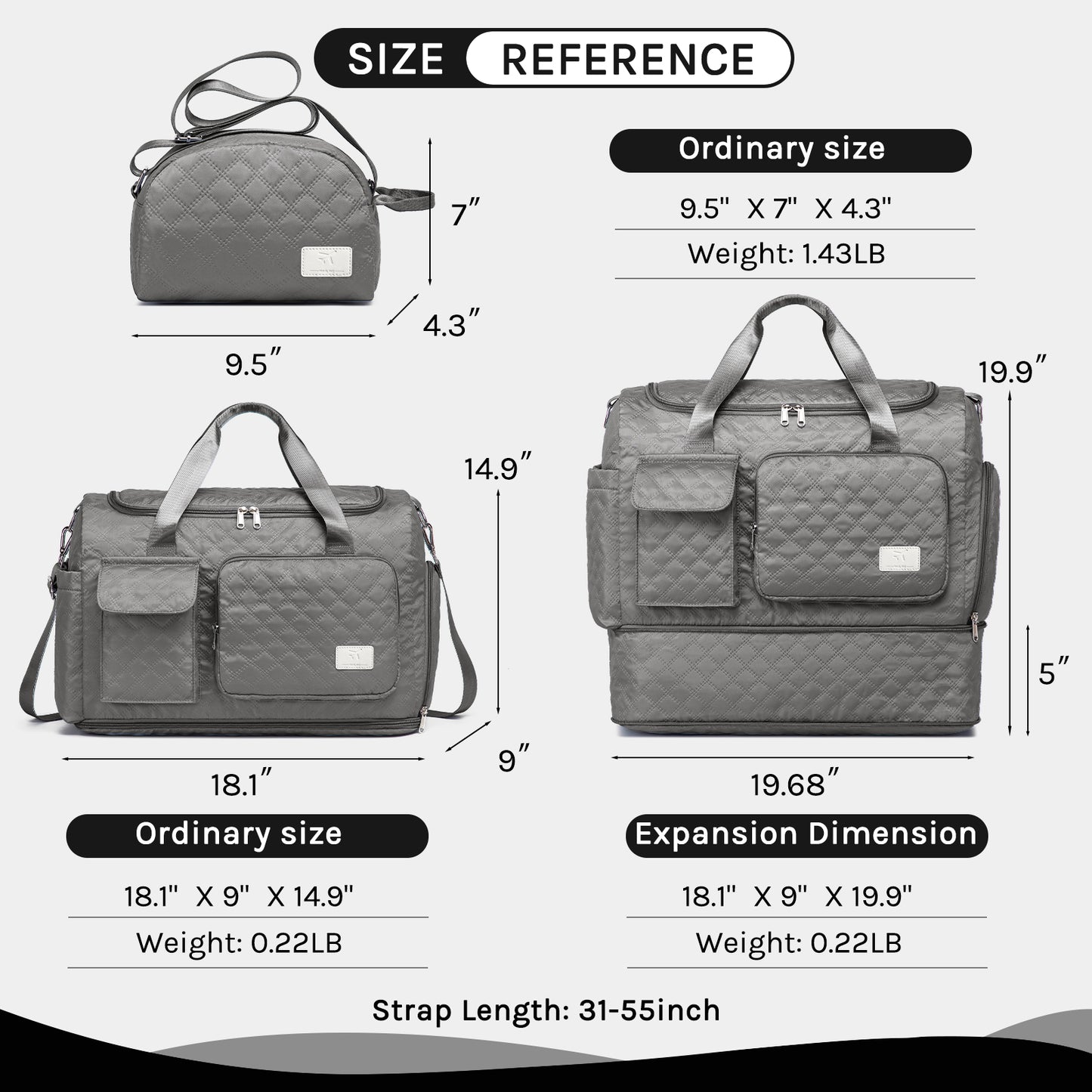 Joyway Duffle Bag, Foldable Gym Bag with Wet Bag