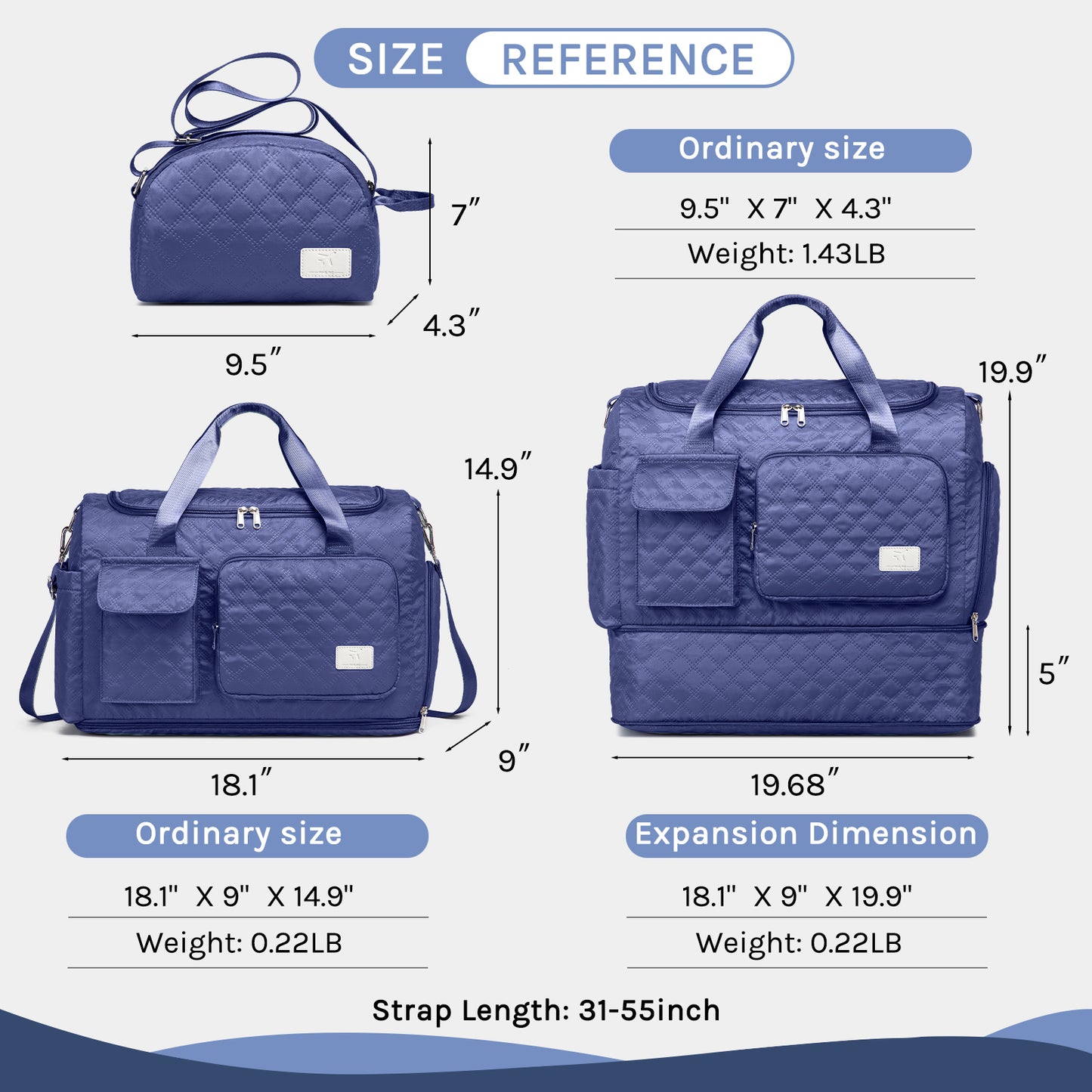 Joyway Duffle Bag, Foldable Gym Bag with Wet Bag