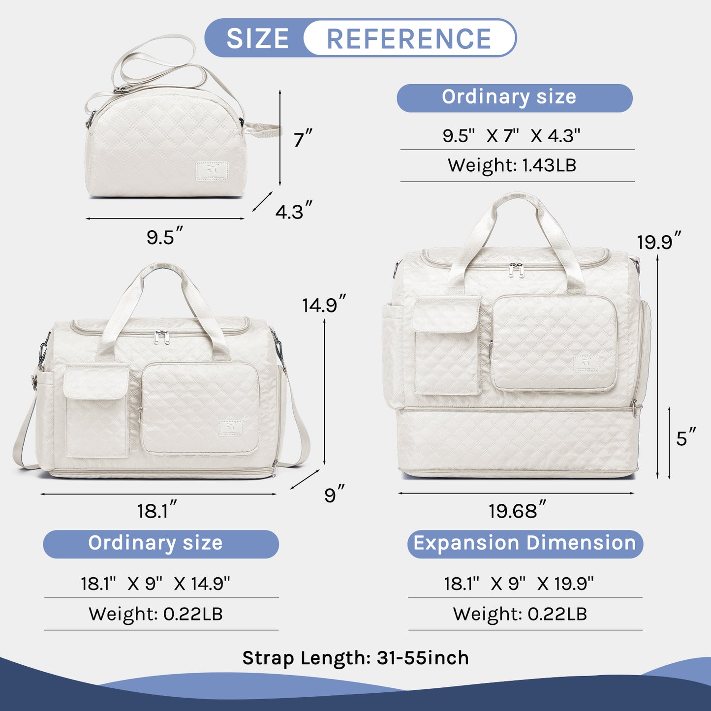 Joyway Duffle Bag, Foldable Gym Bag with Wet Bag