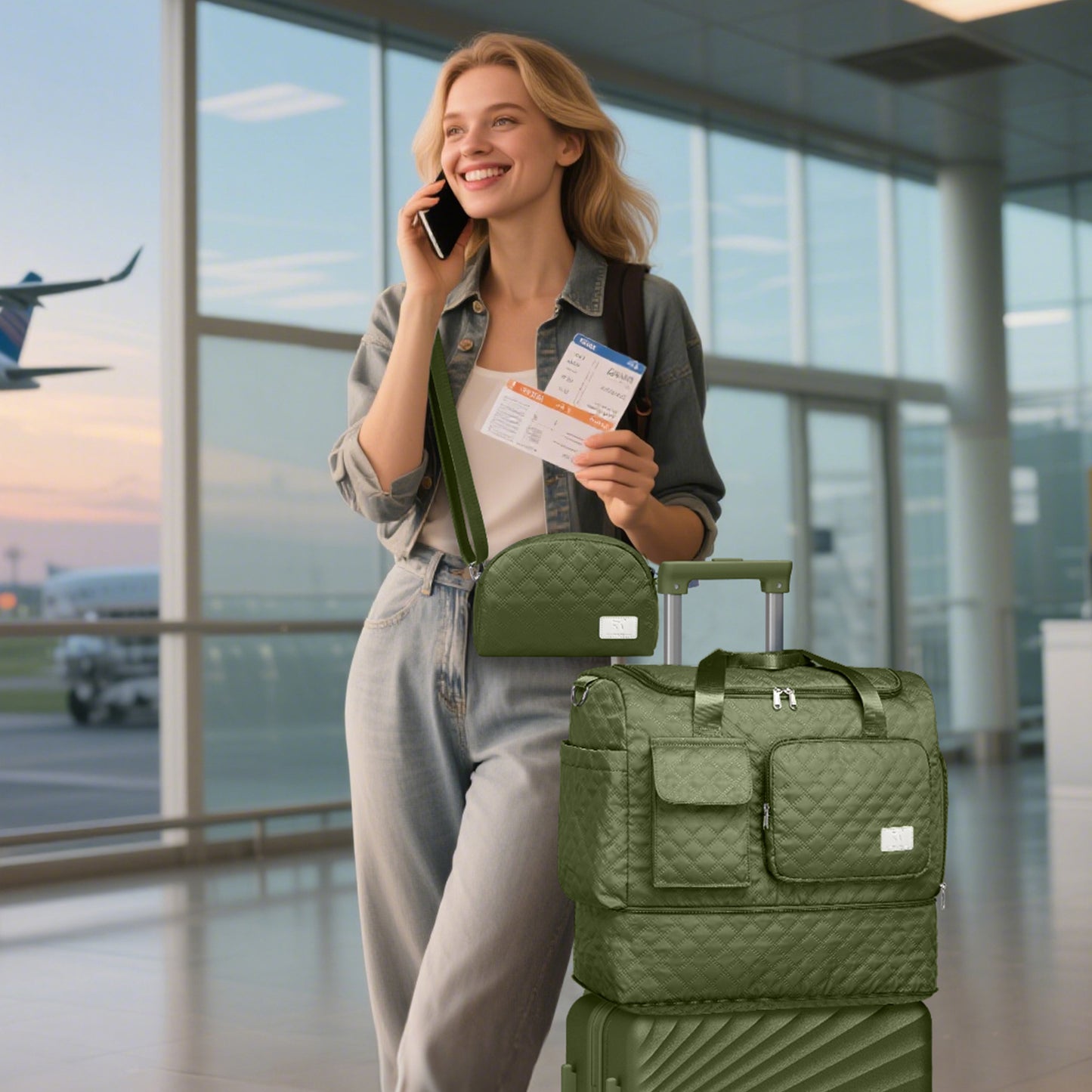 Joyway Duffle Bag, Foldable Gym Bag with Wet Bag