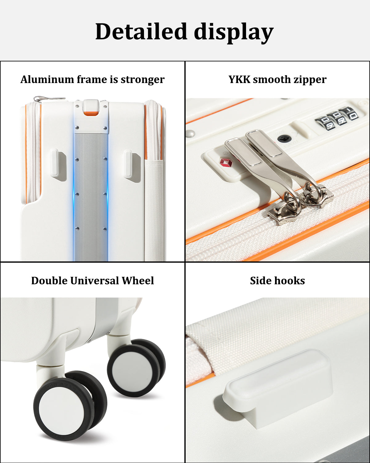 Joyway - 2 Luggage Sets PP Hardside USB Charge port Spinner Luggage - Expandable Carry-on Luggage 20”