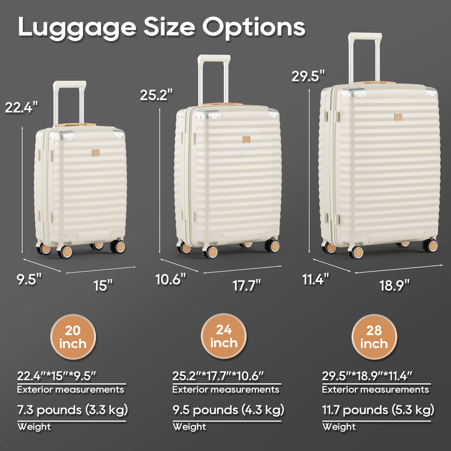 Joyway 3-piece luggage set, made of PP material, featuring a hard shell, lightweight design, and equipped with a TSA lock and swivel wheels, model TR019