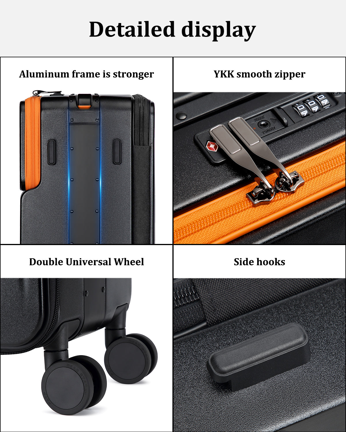 Joyway - 2 Luggage Sets PP Hardside USB Charge port Spinner Luggage - Expandable Carry-on Luggage 20”