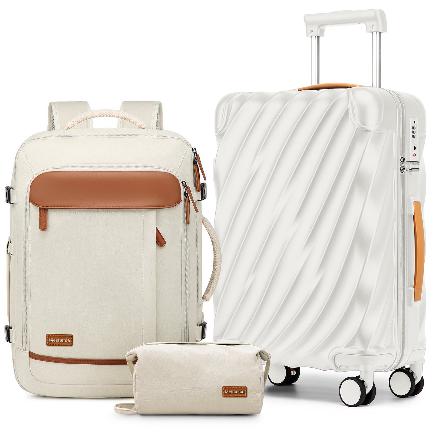 Joyway 5-Piece Luggage Set PC Ultra-Hard Shell Lightweight Suitcase TSA Lock Brake Spinner Wheels (20/24/29) with Backpack Black