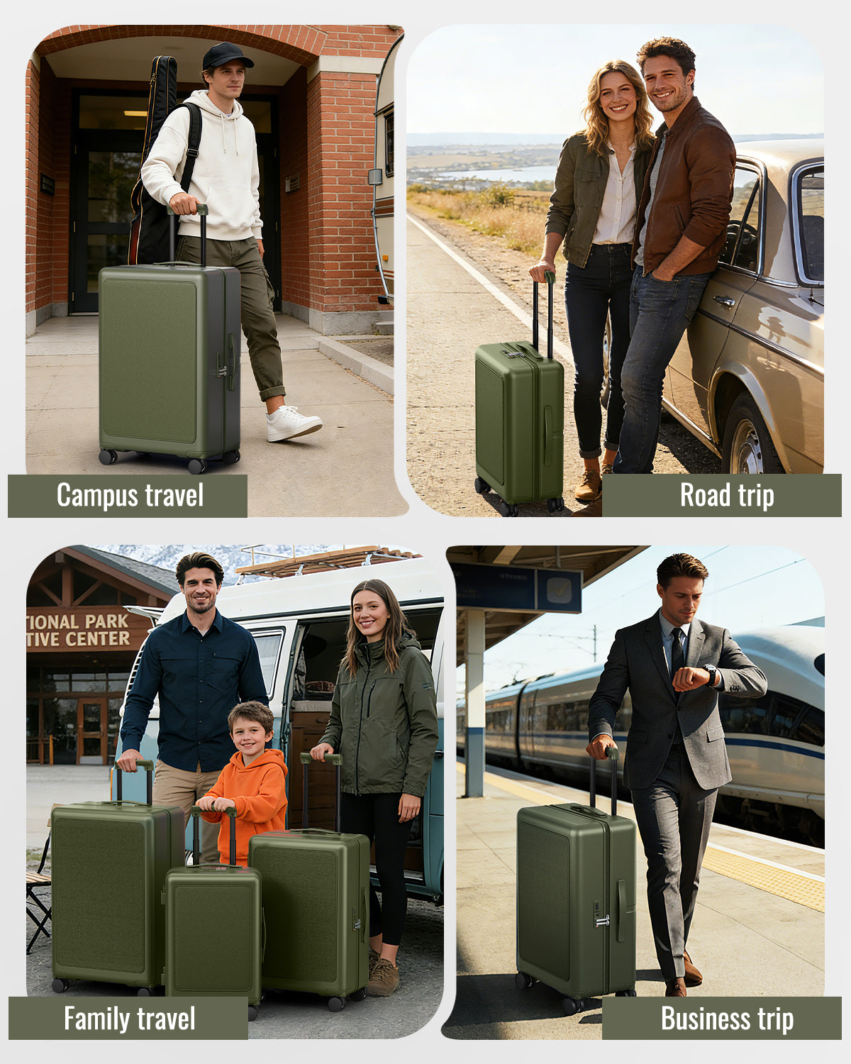 Joyway Luggage Sets 3 Piece with SpinnerWheels, Carry On Luggage 20In with PCHardshell, Lightweight Suitcase Set with TSALock and Pressure-resistant Frame, 20/24/28Inch PF003