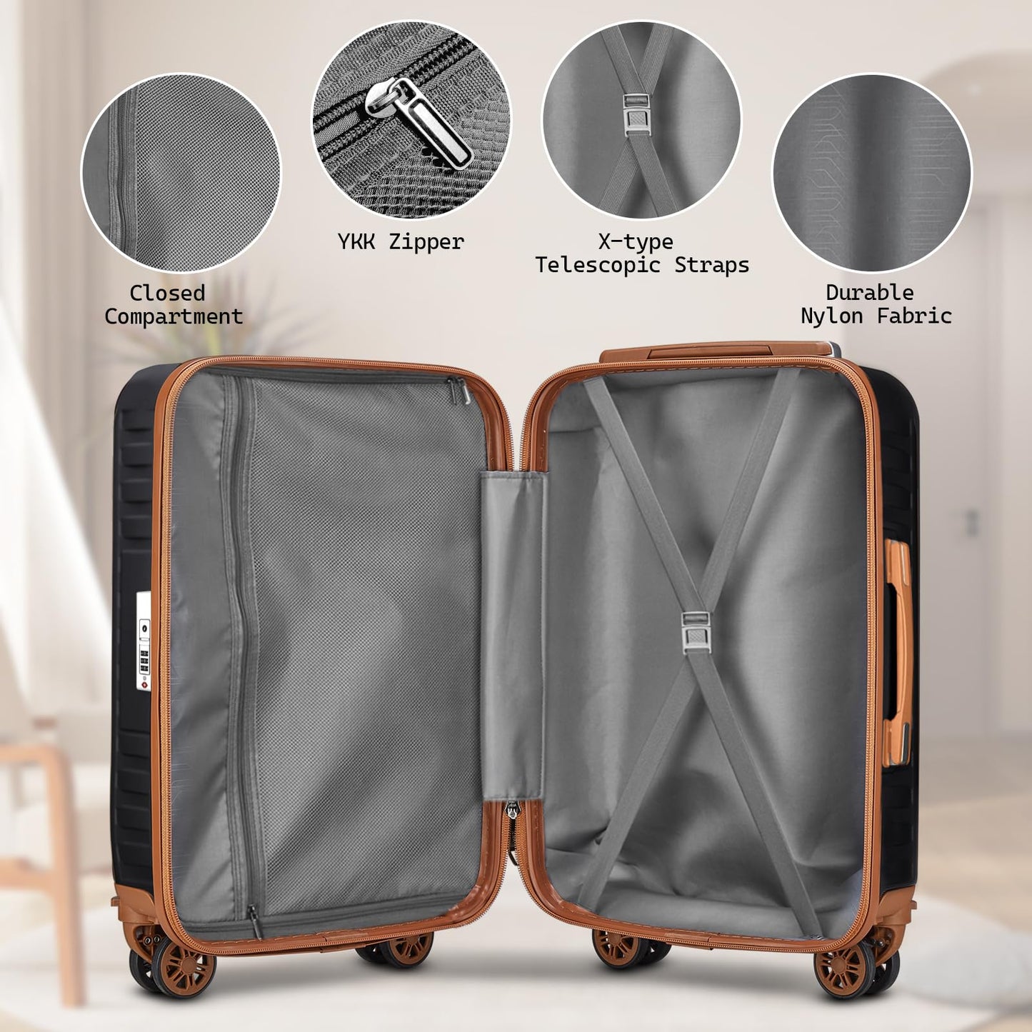 Weaving Pattern 5 Pieces Set Luggage Travel Suitcase TR002 New