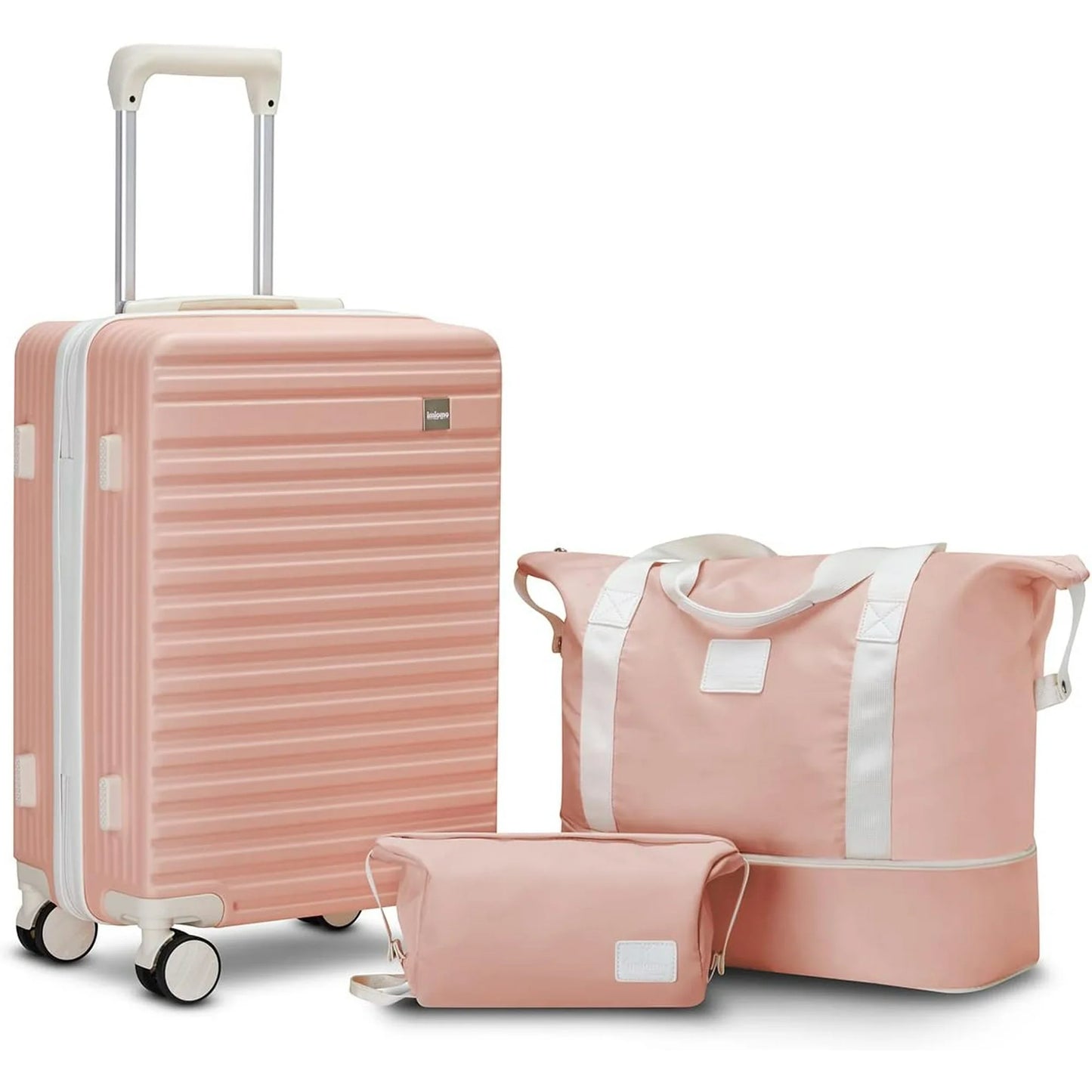 imiomo 20" Carry-on Luggage pink+beige