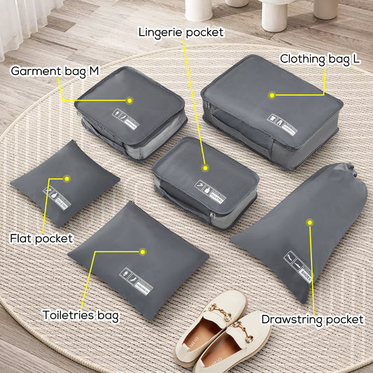 The six toiletry bags are specifically designed to store all your essentials, making them ideal for weekend getaways, business trips, or fitness activities